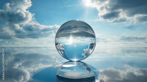 Glass Sphere Captures Surreal Sky and Clouds