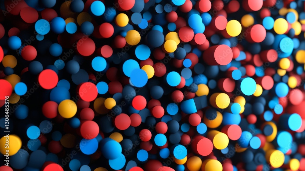 Naklejka premium Abstract shapes of varying colors and sizes arranged in an artistic pattern, dynamic and modern, ultra-detailed, 4k