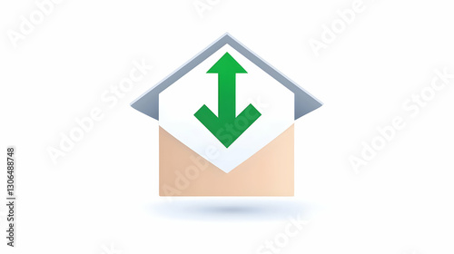 Free Download Envelope with Arrow Symbol for Download and Upload Concept - GFXLoad