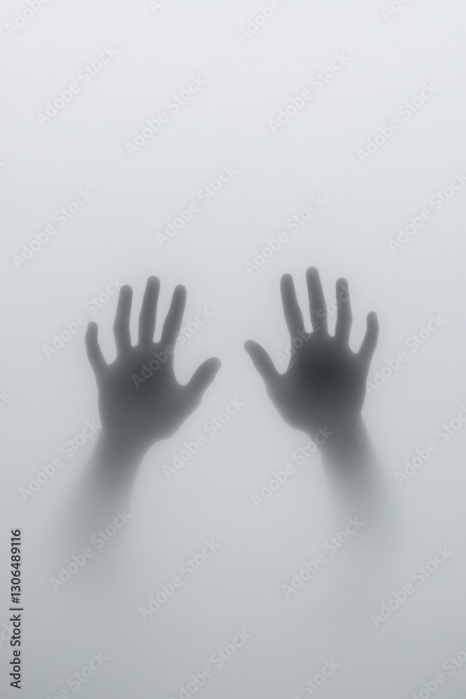 Hands through frosted glass Hands through frosted glass