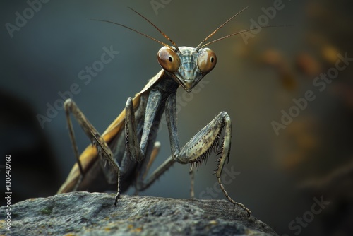 praying mantis on the ground