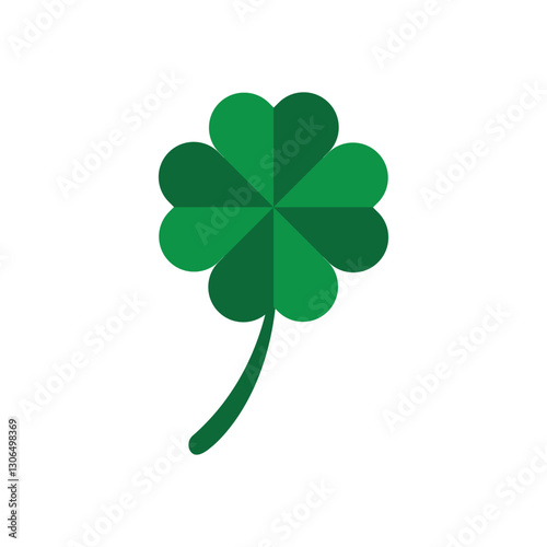 Vector illustration of clover leaf isolated on white background