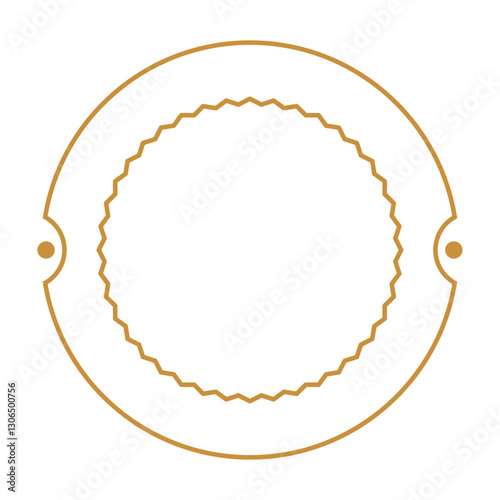 Minimalist Line Badge and Label, Round Logo Frame