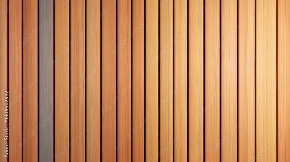 Naklejka premium Textured Wooden Panels with Natural Grain Patterns in Warm Tones for Cozy Interior Design and Aesthetic Backdrops.Vertical slats on wooden wall natural wood paneling texture 