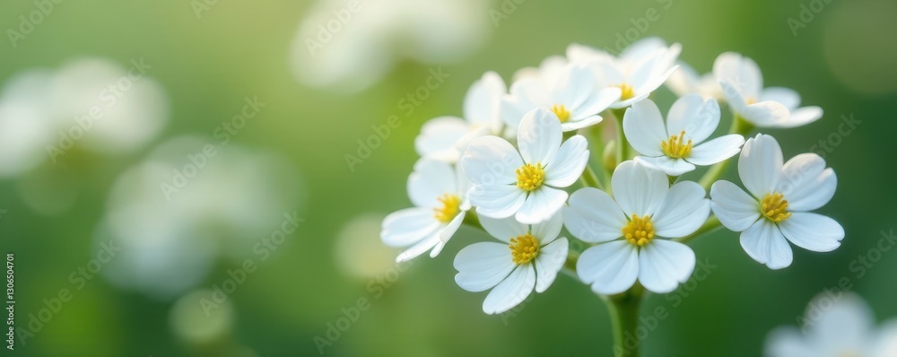 Obraz premium Delicate gypsophila blooms, tiny white petals, close-up view , pure, fragile