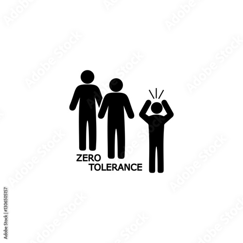 Zero tolerance for discrimination signs isolated on white background