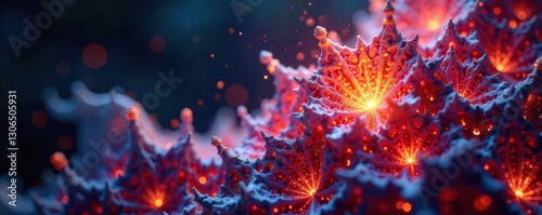 Intricate, glowing fractal; complex digital design , vibrant, self-similarity photo
