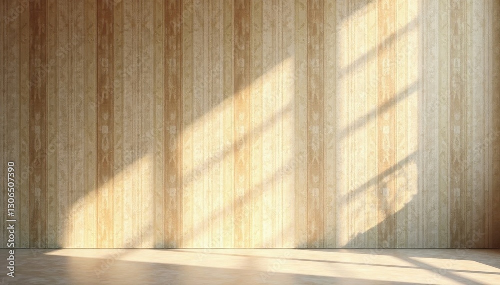 Elegant textured striped wall bathed in soft sunlight , daylight, texture Elegant textured striped wall bathed in soft sunlight , daylight, texture