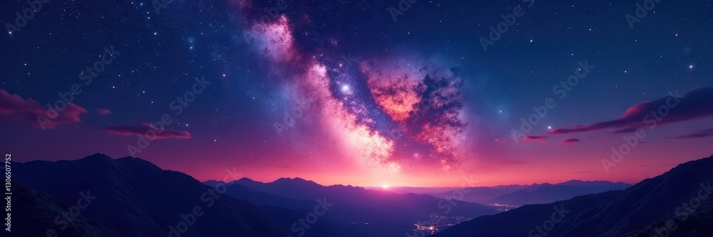 Fototapeta premium Stunning night sky, colorful starscapes, inky blackness, celestial, supernova, deep space