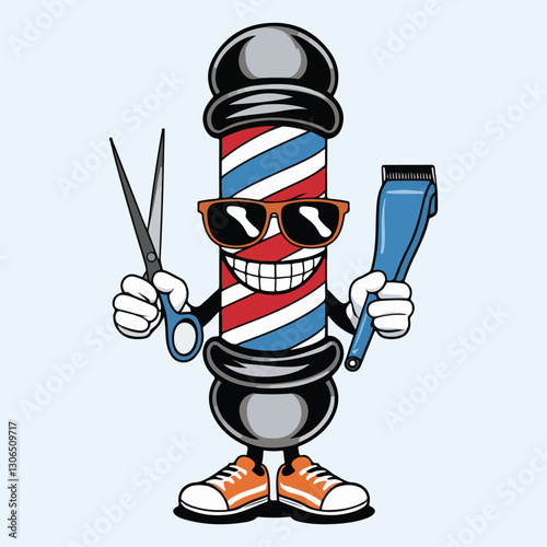 Cool Barber Pole Cartoon