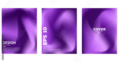 Wallpaper Mural Collection of abstract liquid wave backgrounds in purple color. Effect of combining dark and light colors. Modern design template for web cover, advertising banner, poster, brochure, flyer. Vector EPS Torontodigital.ca