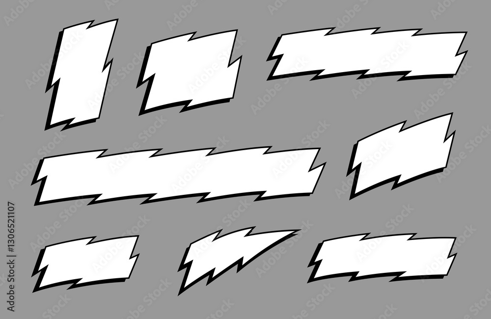 cool abstract jagged edge label frame graphic vector for adding text