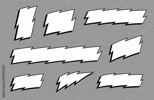 cool abstract jagged edge label frame graphic vector for adding text