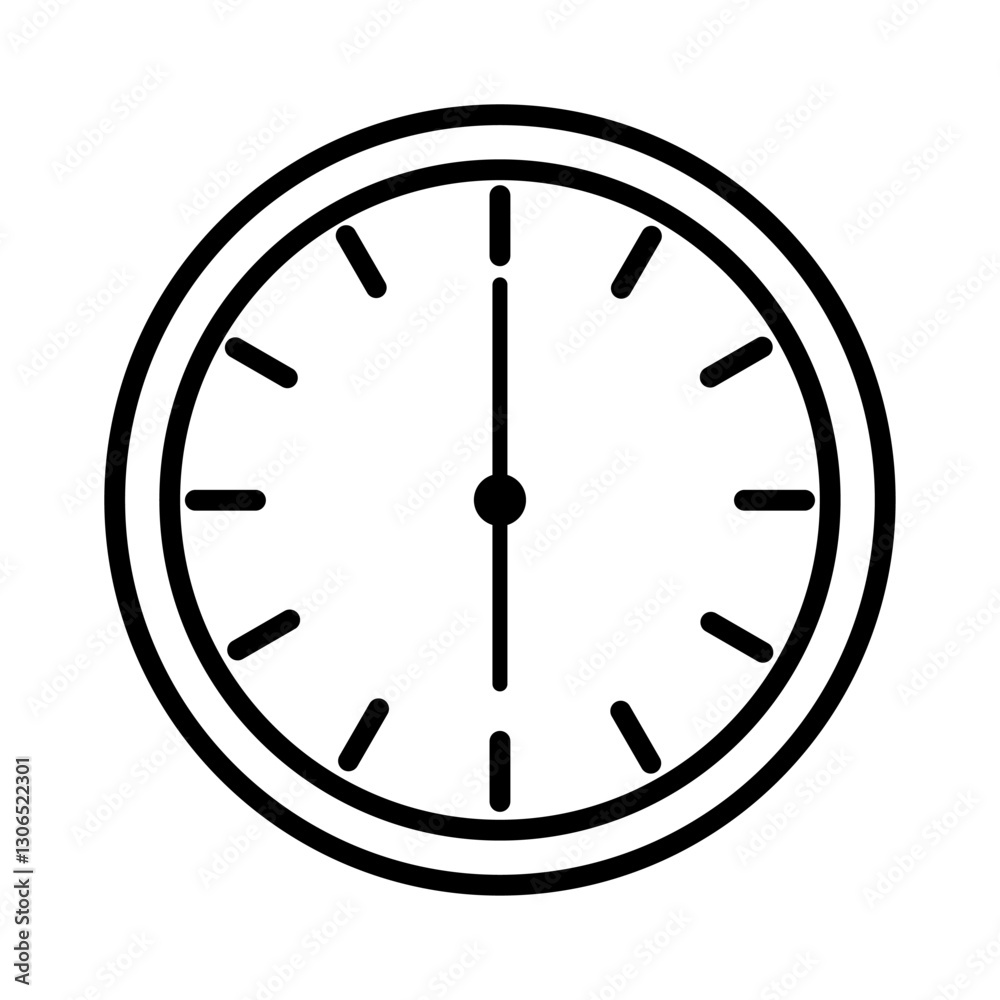 Minimalist Clock Time Icon, 6 O’Clock Icon Minimalist Clock Time Icon, 6 O’Clock Icon