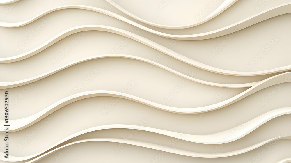 Obraz premium Flowing White Waves on a Neutral Background for Elegant Designs