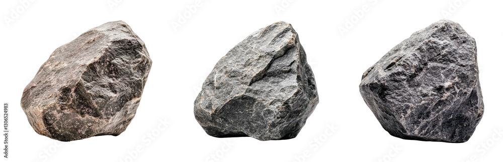 Collection of unique textured rocks on transparent background Collection of unique textured rocks on transparent background