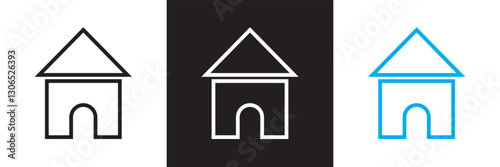 Rental Estate  Icons set. Rental estate related icons: property types, characteristics, documents, etc.   isolated on white and black background. Vector illustration. EPS 10