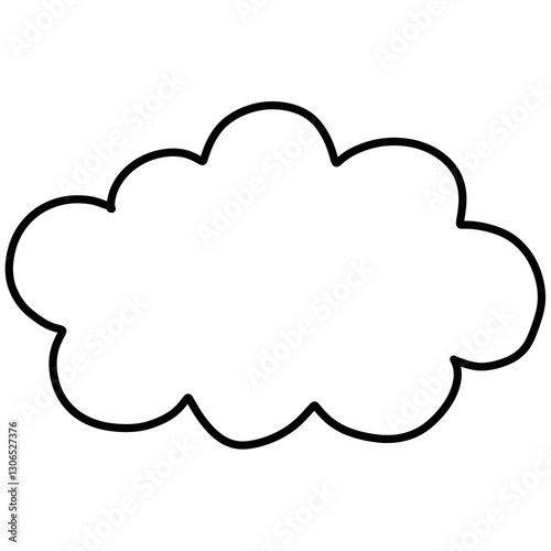 Hand drawn cloud cartoon illustration outline 