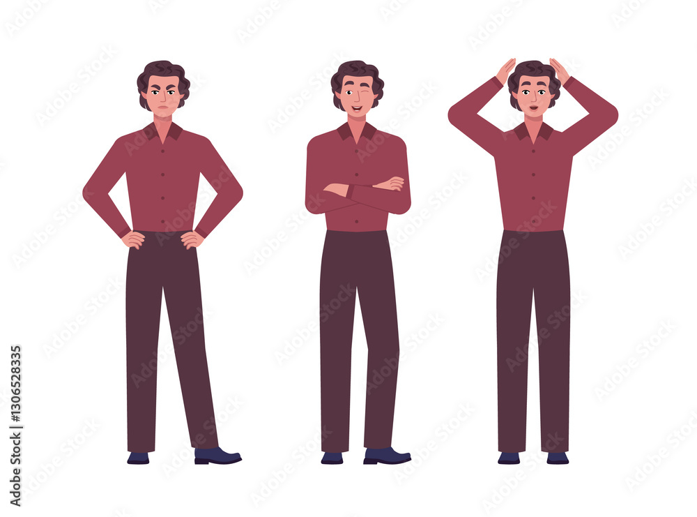 025 - Worker people mini set angry