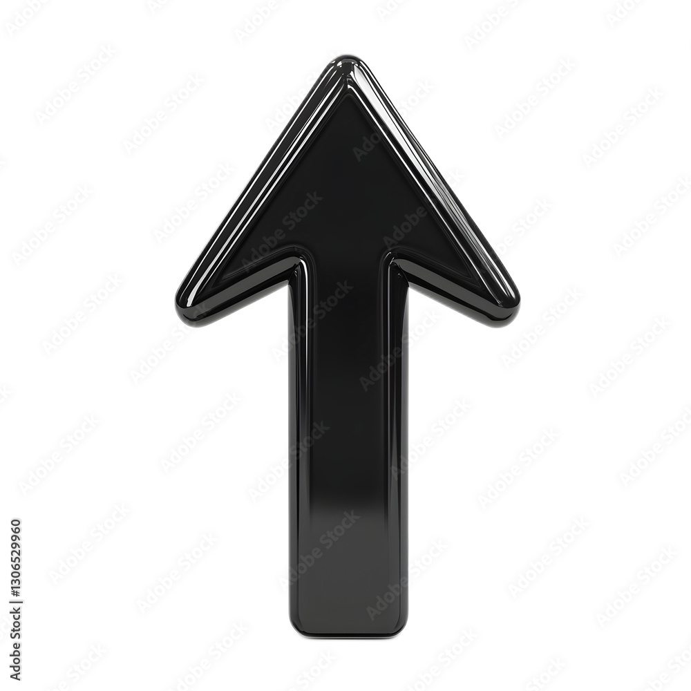 Black Upward Pointing Arrow Icon on Isolated Background Black Upward Pointing Arrow Icon on Isolated Background