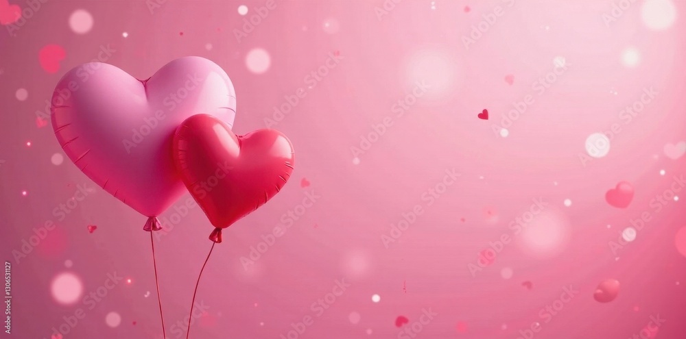 Floating heart balloons, soft pink bokeh backdrop , balloons, hearts Floating heart balloons, soft pink bokeh backdrop , balloons, hearts