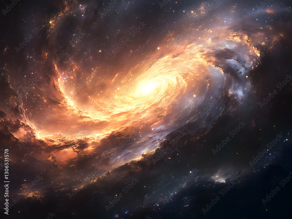 Fototapeta premium spiral cosmos with stars and space storm