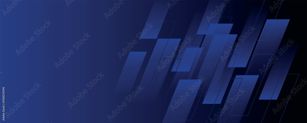 dark blue background with abstract square shape, dynamic and sport banner concept.vector illustration