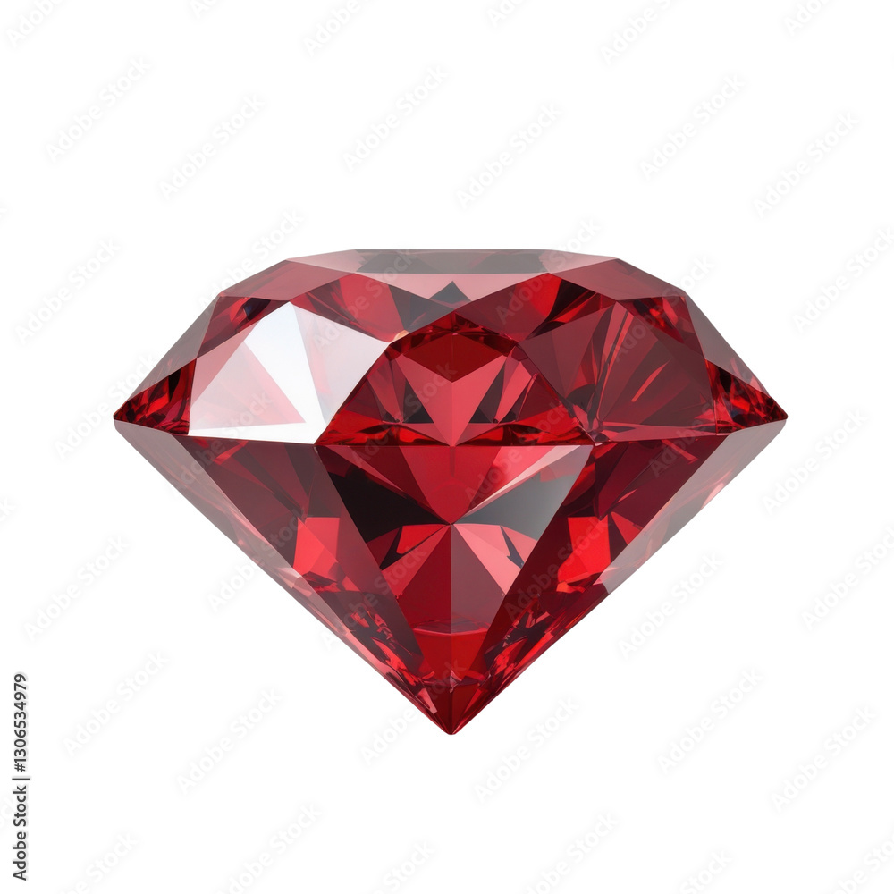 Glossy Vibrant Three-Dimensional Red Diamond with Realistic Reflections PNG, Cutout Glossy Vibrant Three-Dimensional Red Diamond with Realistic Reflections PNG, Cutout