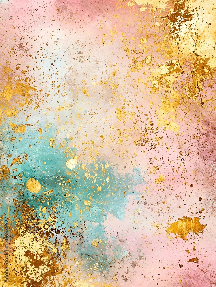 abstract watercolor with gold foil. abstract watercolor with gold foil.