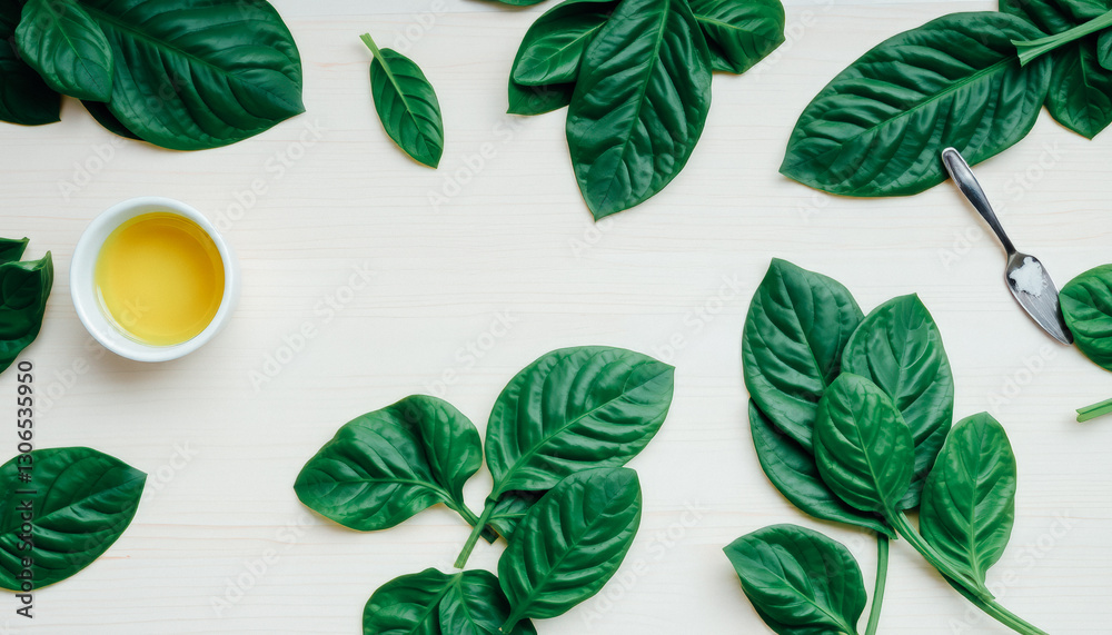 Obraz premium Fresh Basil Ingredients