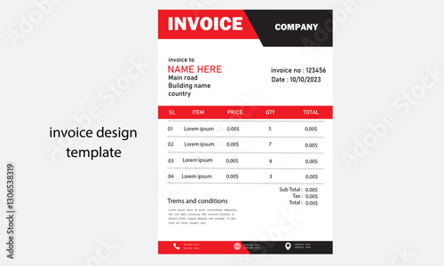 corporate minimal business invoice design template 