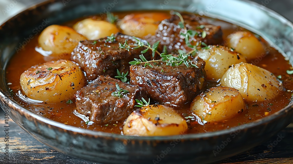 Hearty plant-based stew featuring rustic vegetables in bowl kitchen setting food photography comforting meal concept Hearty plant-based stew featuring rustic vegetables in bowl kitchen setting food photography comforting meal concept
