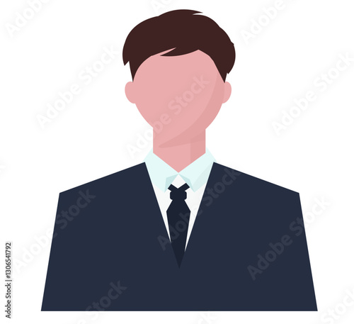 スーツを着たビジネスマンの男性。上半身アイコン。スーツを着た若い男性。ベクターイラスト