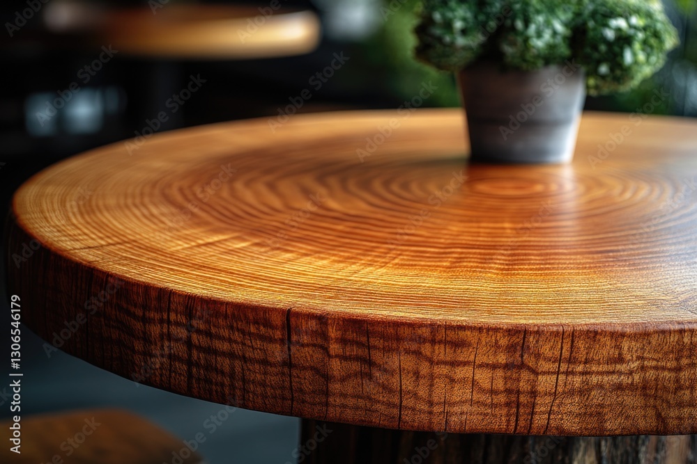 Obraz premium A small potted plant sits on a wooden table, ready for display
