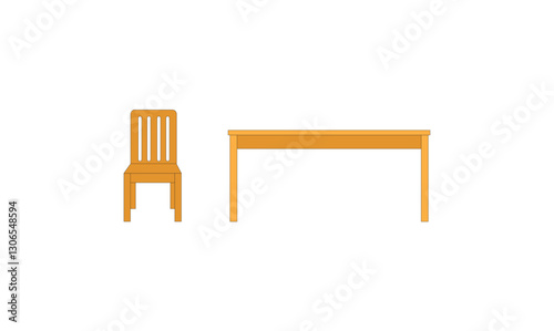 Table and chair vector illustration image