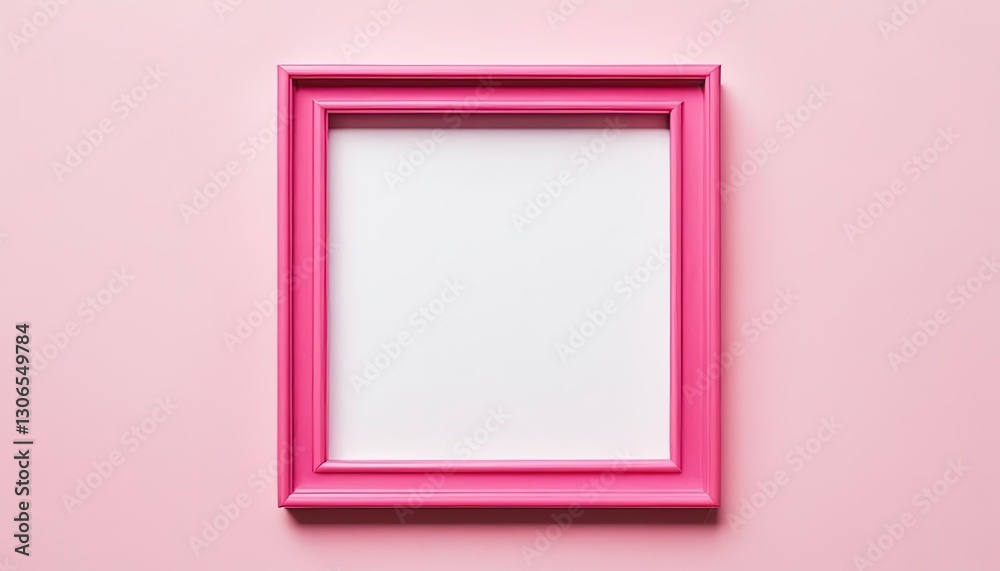 Pink Frame: An empty pink picture frame, inviting a personal touch, hangs against a matching background, creating a clean and modern aesthetic. Pink Frame: An empty pink picture frame, inviting a personal touch, hangs against a matching background, creating a clean and modern aesthetic.