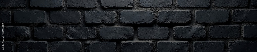 Dark, rough-hewn black brick wall, subtle texture variations , black wall, uneven, stone