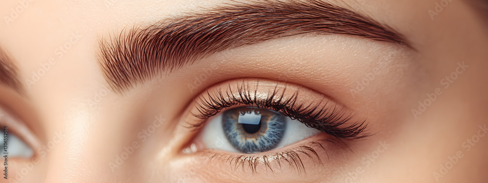 Obraz premium A close-up of the woman's eyebrows 