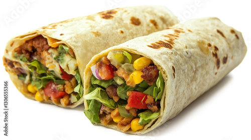  Burrito isolated on a white background photo