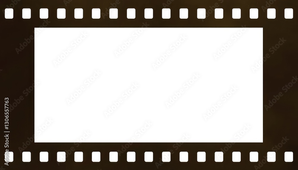 Blank film strip with sprocket holes forming border overlaying with images text Blank film strip with sprocket holes forming border overlaying with images text