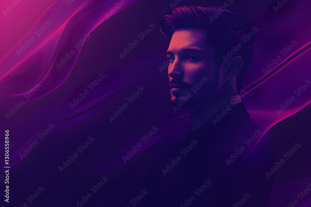 Fototapeta premium Futuristic Abstract 3D Waves – AI Digital Art.