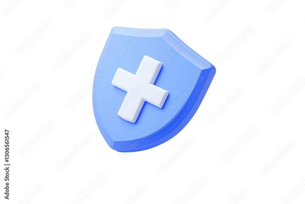 Fototapeta premium Shield with plus symbol on Transparent PNG format Background.