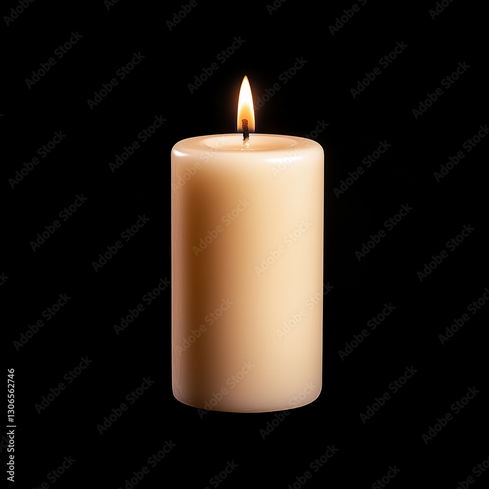 Burning candle with warm glow on black background Burning candle with warm glow on black background