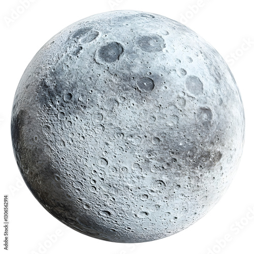 Detailed Lunar Surface of the Full Moon in the Night Sky