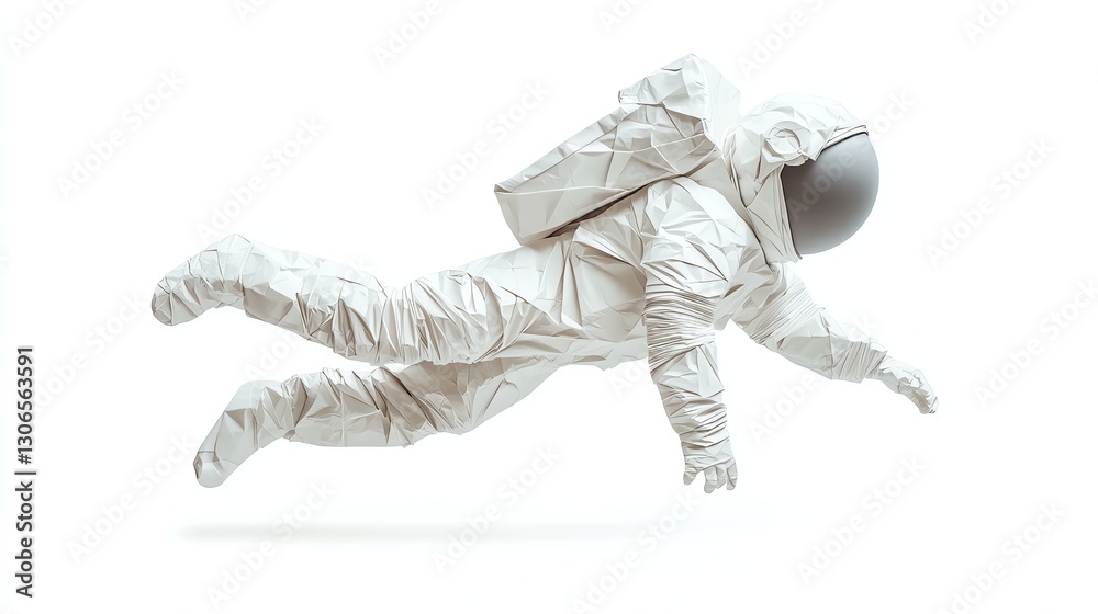 Astronaut floating in space, isolated on white background. Astronaut floating in space, isolated on white background.