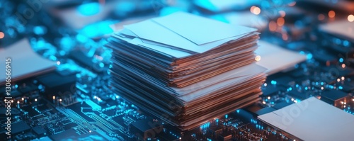 Digital Data Storage: A Stack of Papers on a Circuit Board