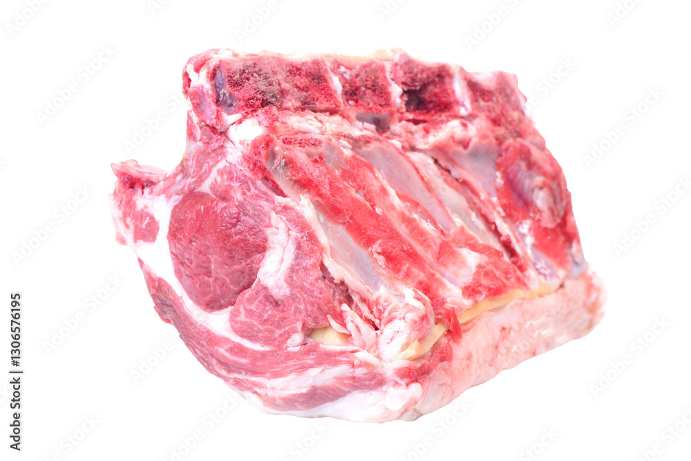 Lamb meat isolated on white