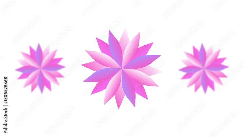 Abstract pink flower vector looped rotation animation with white background Abstract pink flower vector looped rotation animation with white background