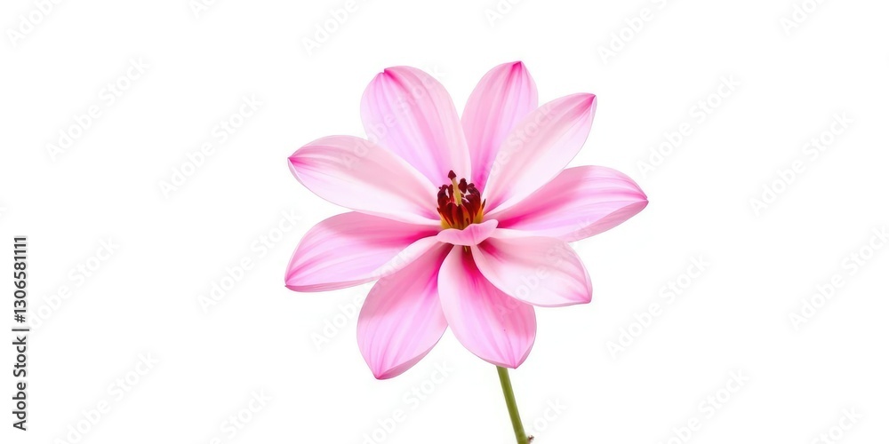 A single, vibrant bloom isolated against a pure white backdrop, bloom, botany A single, vibrant bloom isolated against a pure white backdrop, bloom, botany