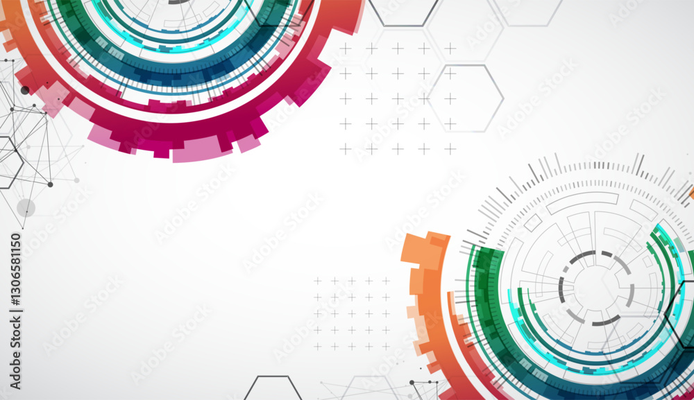 Abstraction on the theme of tech circles. Scientific and technological background. Vector background. Abstraction on the theme of tech circles. Scientific and technological background. Vector background.